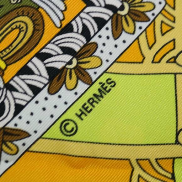HERMES Carre 90 ASTRES et SOLEILS Scarf Silk Green Auth mr067 - Picture 14 of 16